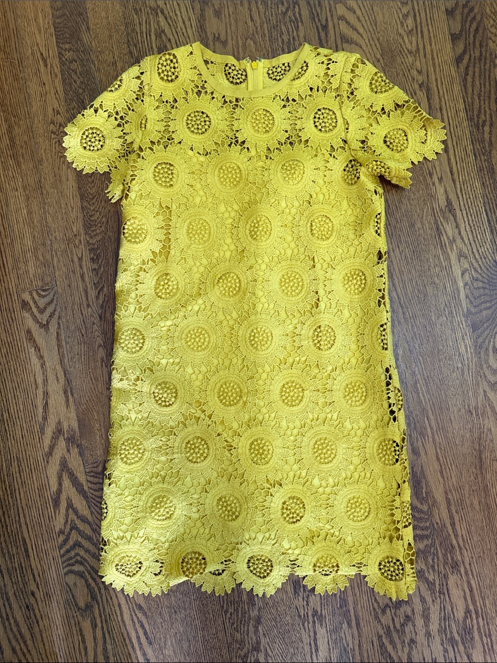 LOFT Yellow Floral Lace Mini Dress